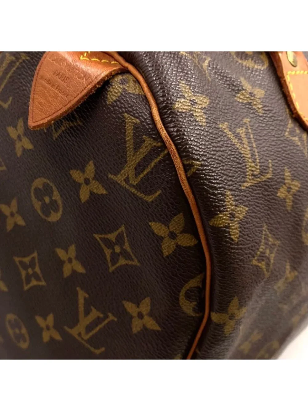 Louis Vuitton Speedy 30 Monogram Leather Brown Light Handbag Gold
